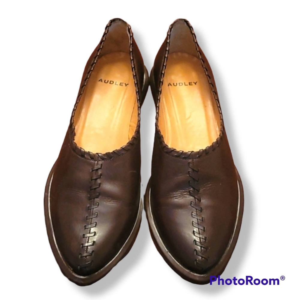 Audley Brown Leather Whip Stitch Loafers